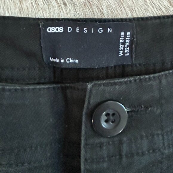 ASOS Design Men's Cargo Pants Black 32x32 - Picture 6 of 7